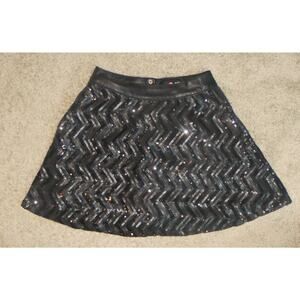 Scissor by Tractr Black Chevron Sequin Girls Skirt